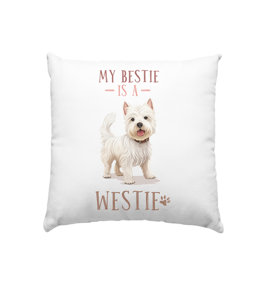 Kissen "Westie" Farbe: Weiß satiniert| Pawzlove
