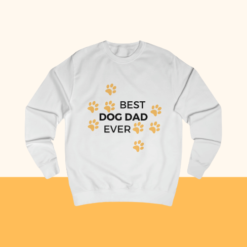 Männer Sweatshirt "DOG DAD" Farbe: Arktisches Weiß| Pawzlove