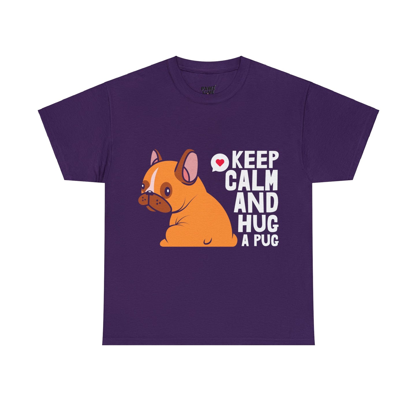 Baumwolle T-Shirt "Keep calm" Farbe: Violett| Pawzlove