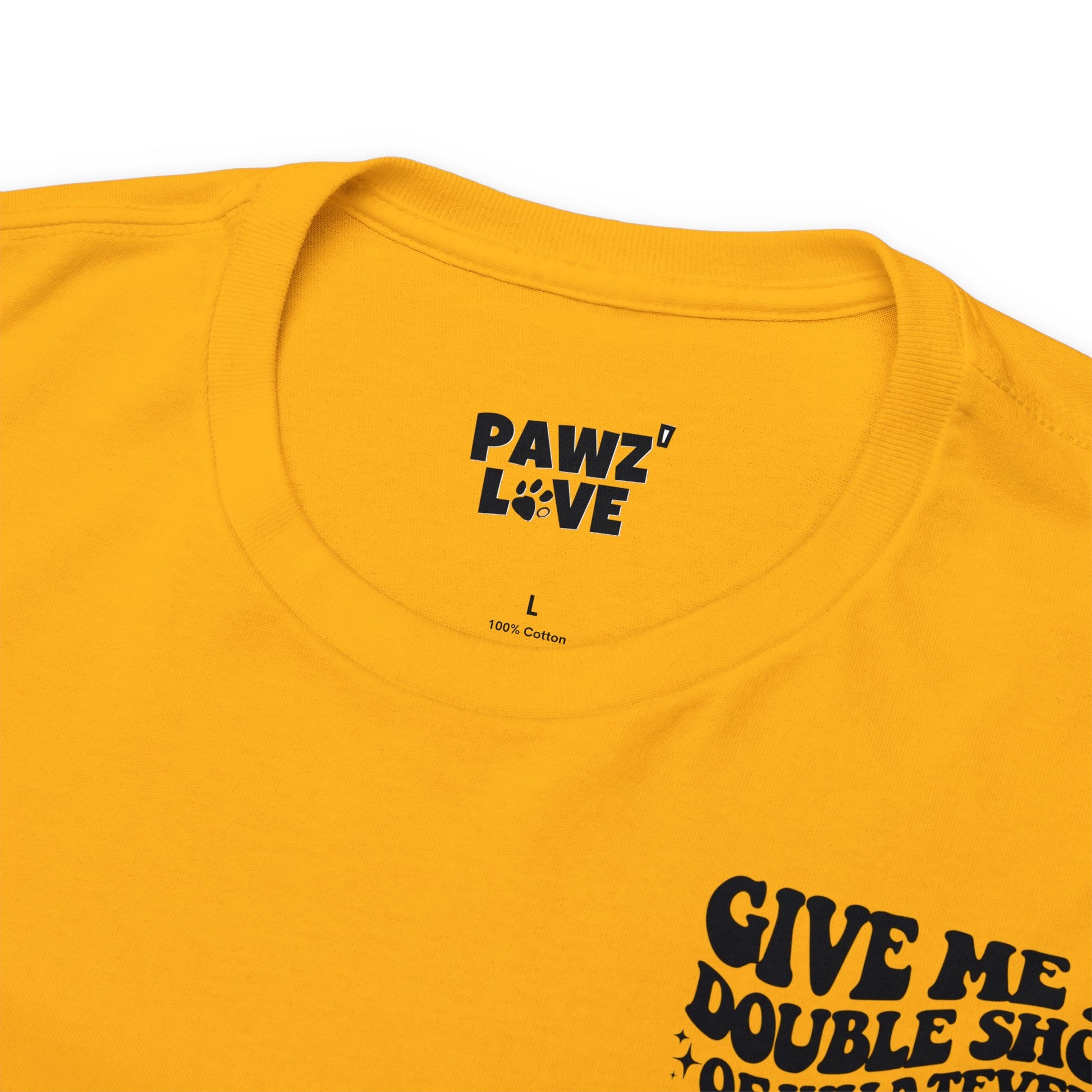 Backprint Baumwolle T-Shirt "Doubleshot" Farbe: Hellgrau| Pawzlove