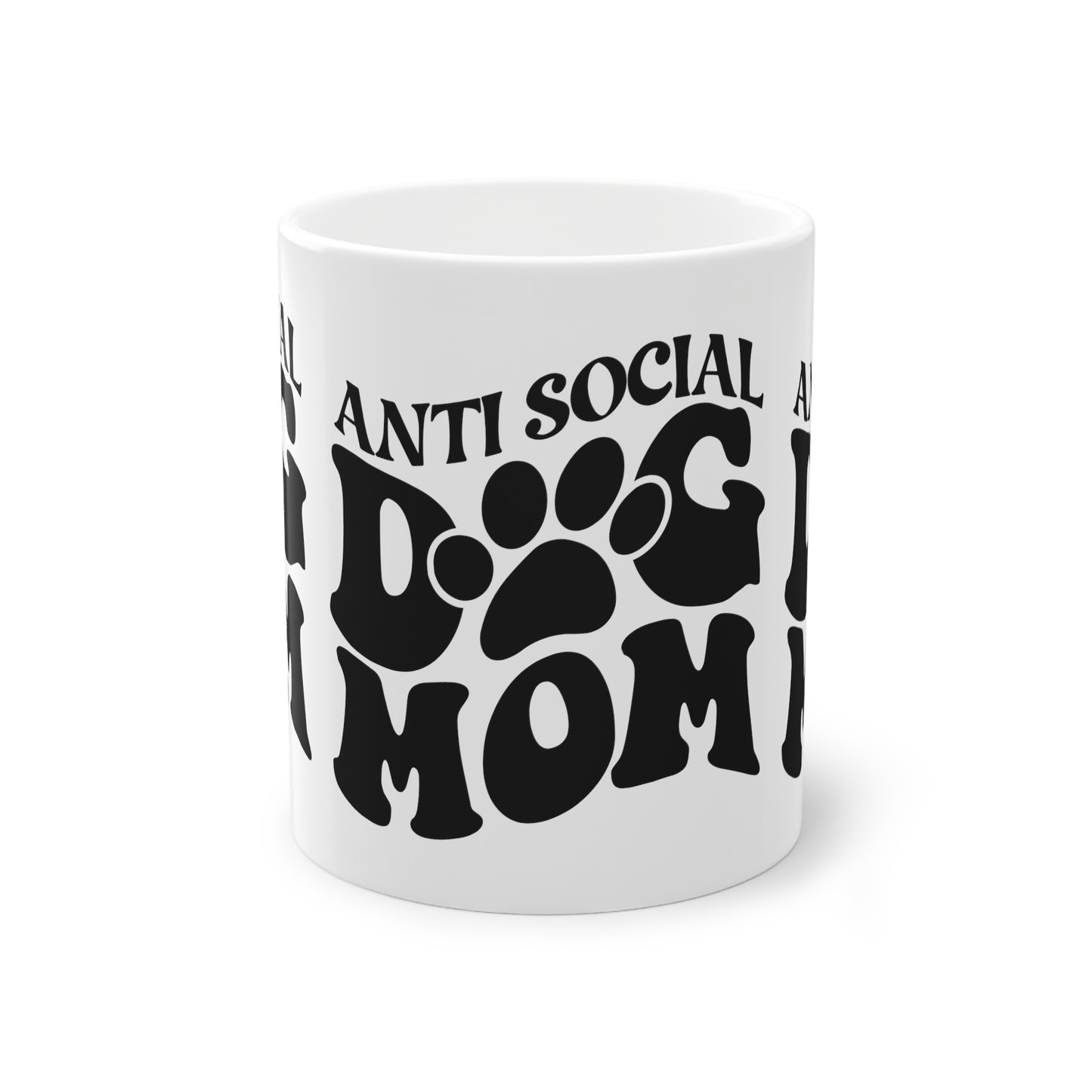 Weiße Tasse "Anti Social Dog Mom" Volumen: 0.33 Liter| Pawzlove