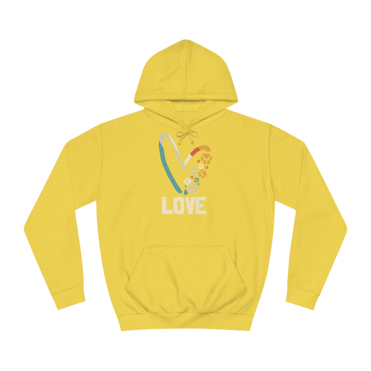 College Hoodie "LOVE" Farbe: Gelb| Pawzlove