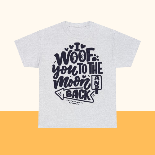 Baumwolle T-Shirt "I WOOF YOU" Farbe: Grau| Pawzlove