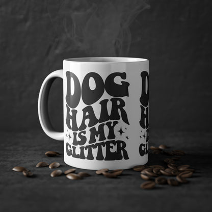 Weiße Tasse "Dog Hair is my Glitter" Volumen: 0.33 Liter| Pawzlove