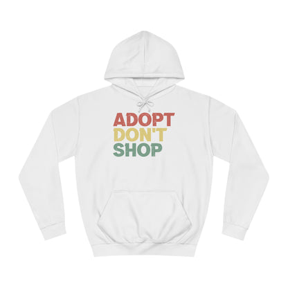 College Hoodie "Adopt don't shop" Farbe: Weiß| Pawzlove