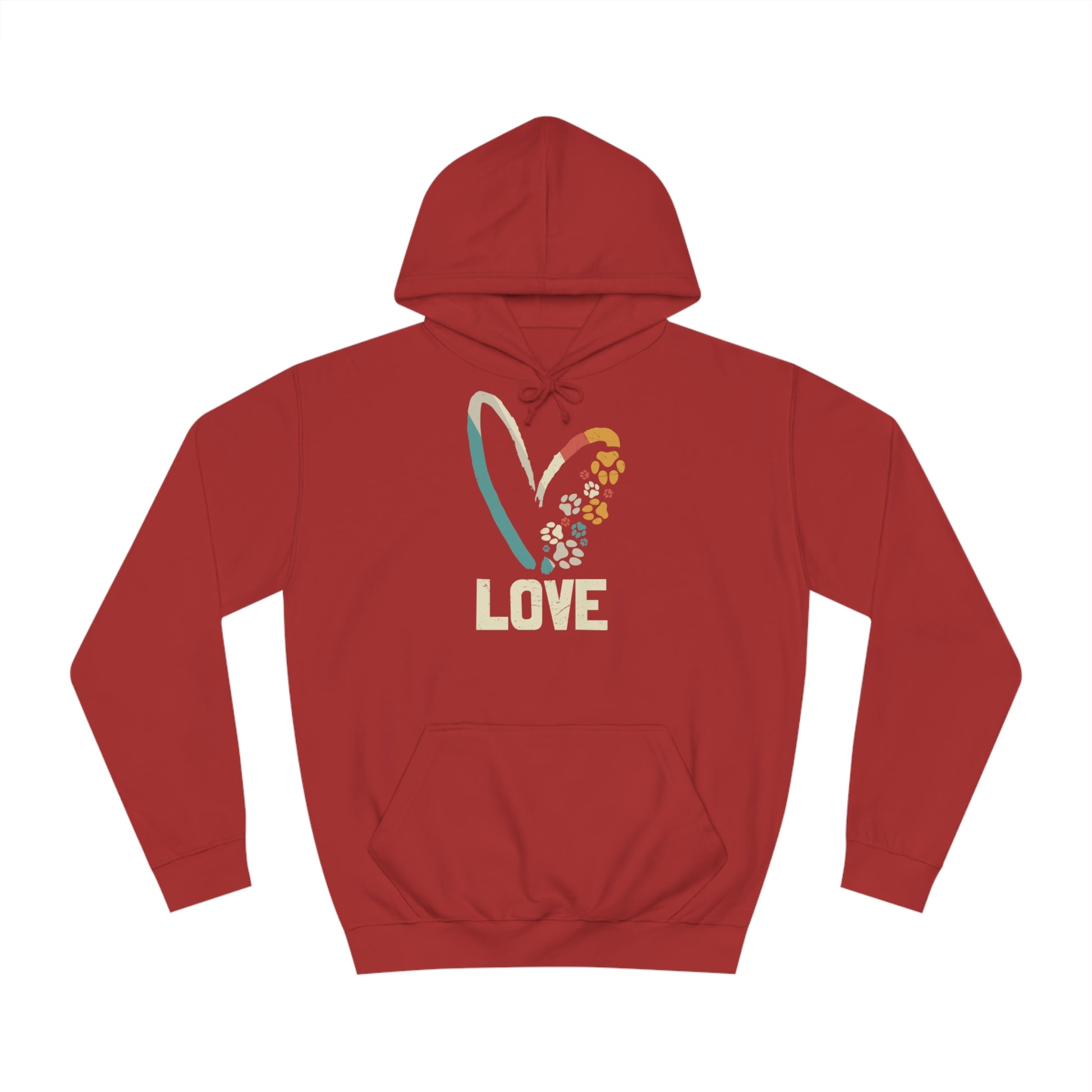 College Hoodie "LOVE" Farbe: Rot| Pawzlove