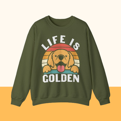 Heavy Blend™ Crewneck Sweatshirt "Life is Golden"