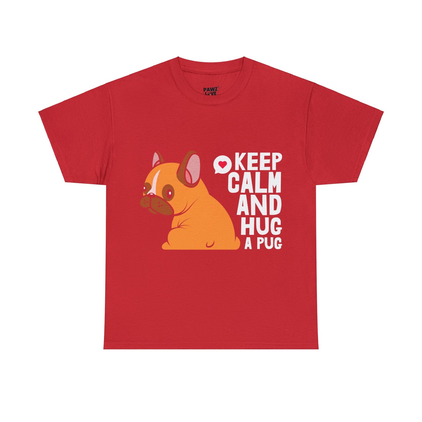 Baumwolle T-Shirt "Keep calm" Farbe: Rot| Pawzlove