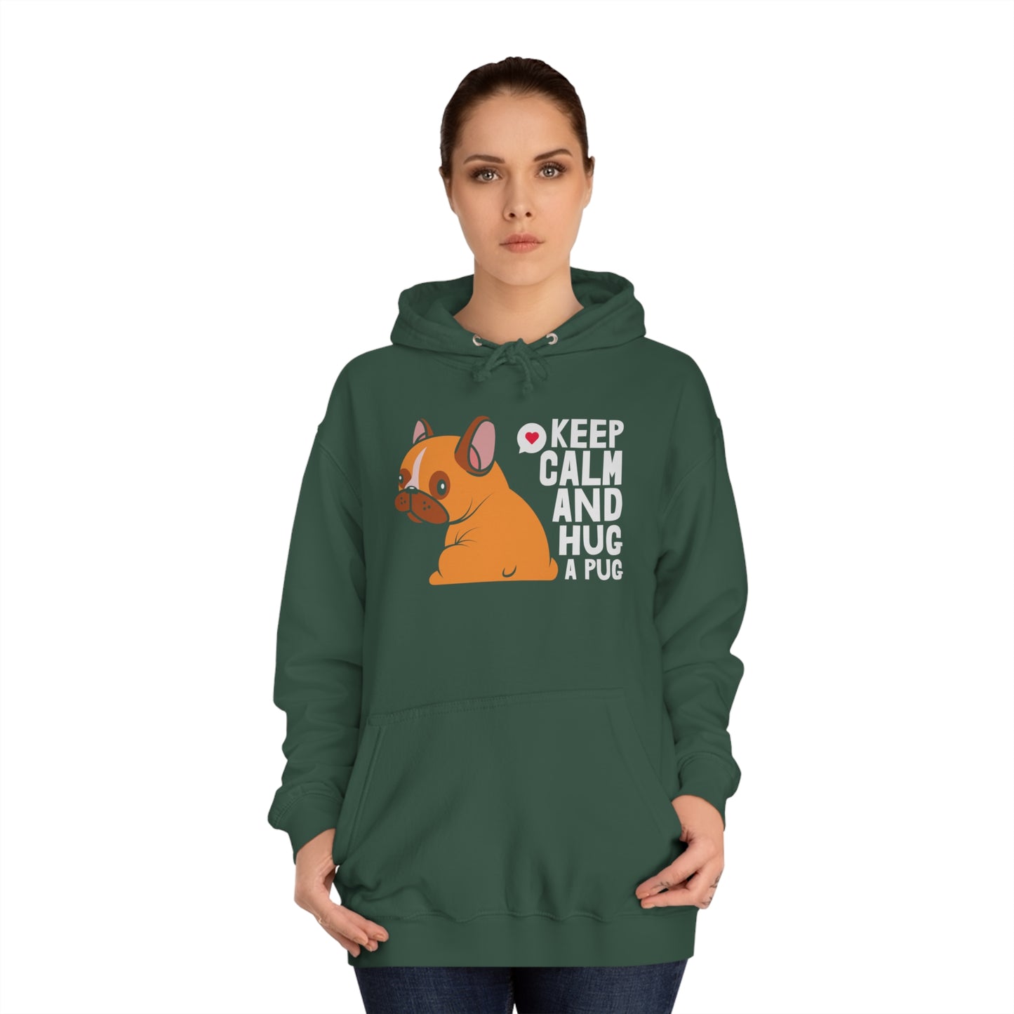 College Hoodie "Keep calm" Farbe: Grün| Pawzlove