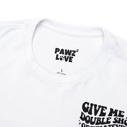 Backprint Baumwolle T-Shirt "Doubleshot" Farbe: Hellgrau| Pawzlove