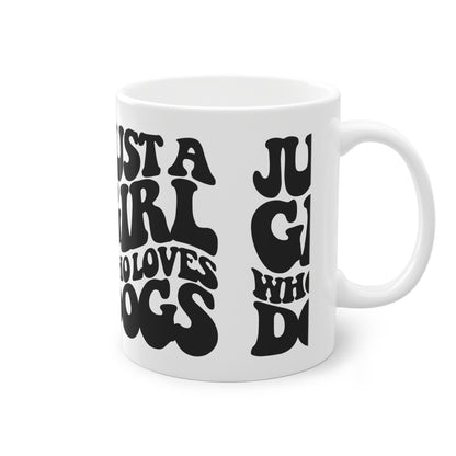 Weiße Tasse "Just a Girl who loves Dogs" Volumen: 0.33 Liter| Pawzlove