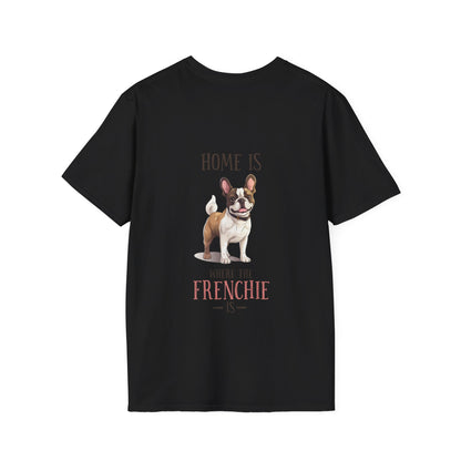 Backprint Softstyle T-Shirt "Home is where the Frenchie is"