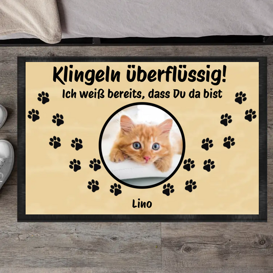 Personalisierte Fußmatte mit Deiner Katze Farbe: Braun - PAWZLOVE