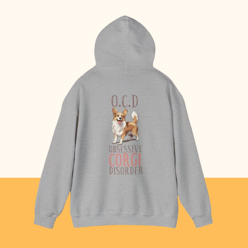 Backprint Heavy Blend™ Hooded Sweatshirt "Corgi"