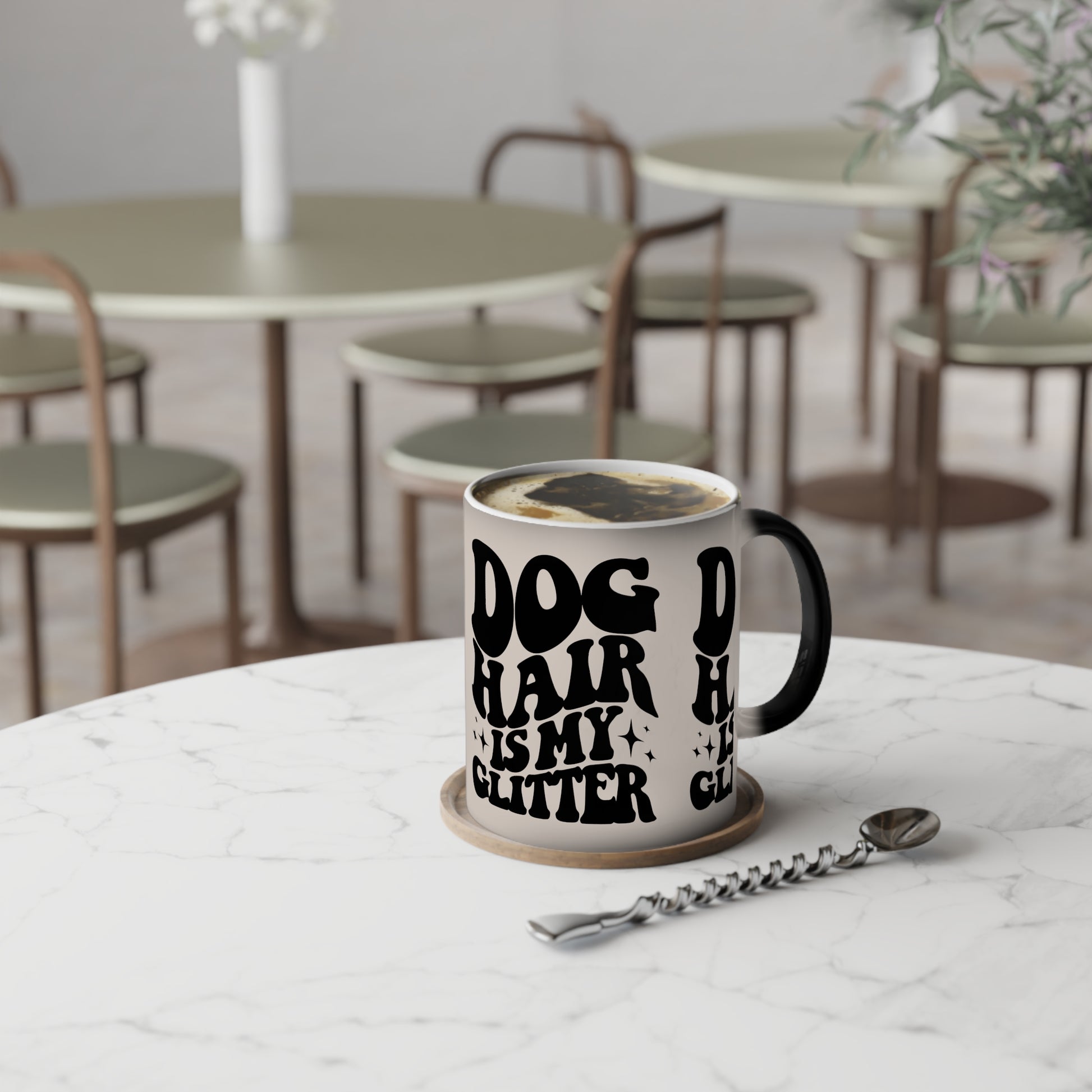 Magische Tasse "Dog Hair is my Glitter" Volumen: 0.33 Liter| Pawzlove