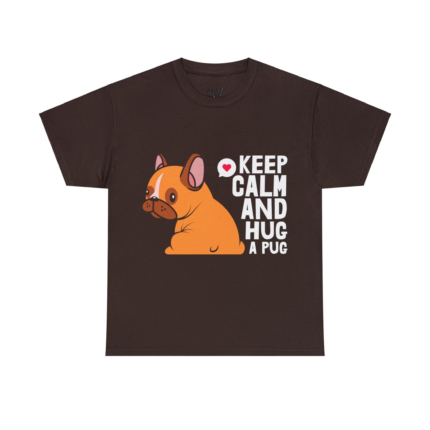 Baumwolle T-Shirt "Keep calm" Farbe: Schokolade| Pawzlove