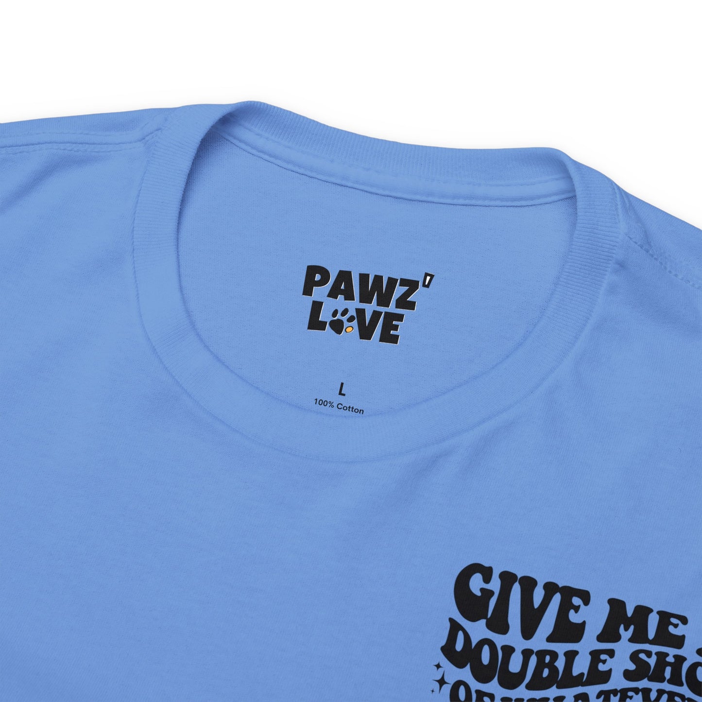 Backprint Baumwolle T-Shirt "Doubleshot" Farbe: Hellgrau| Pawzlove