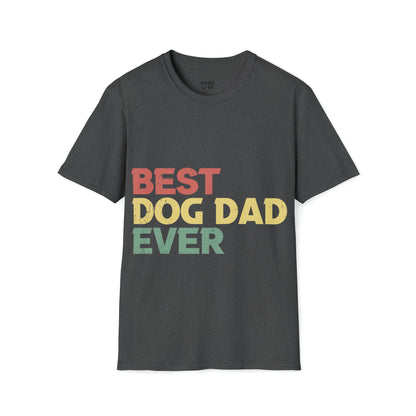 Softstyle T-Shirt "Best Dog Dad ever" Farbe: Grau| Pawzlove