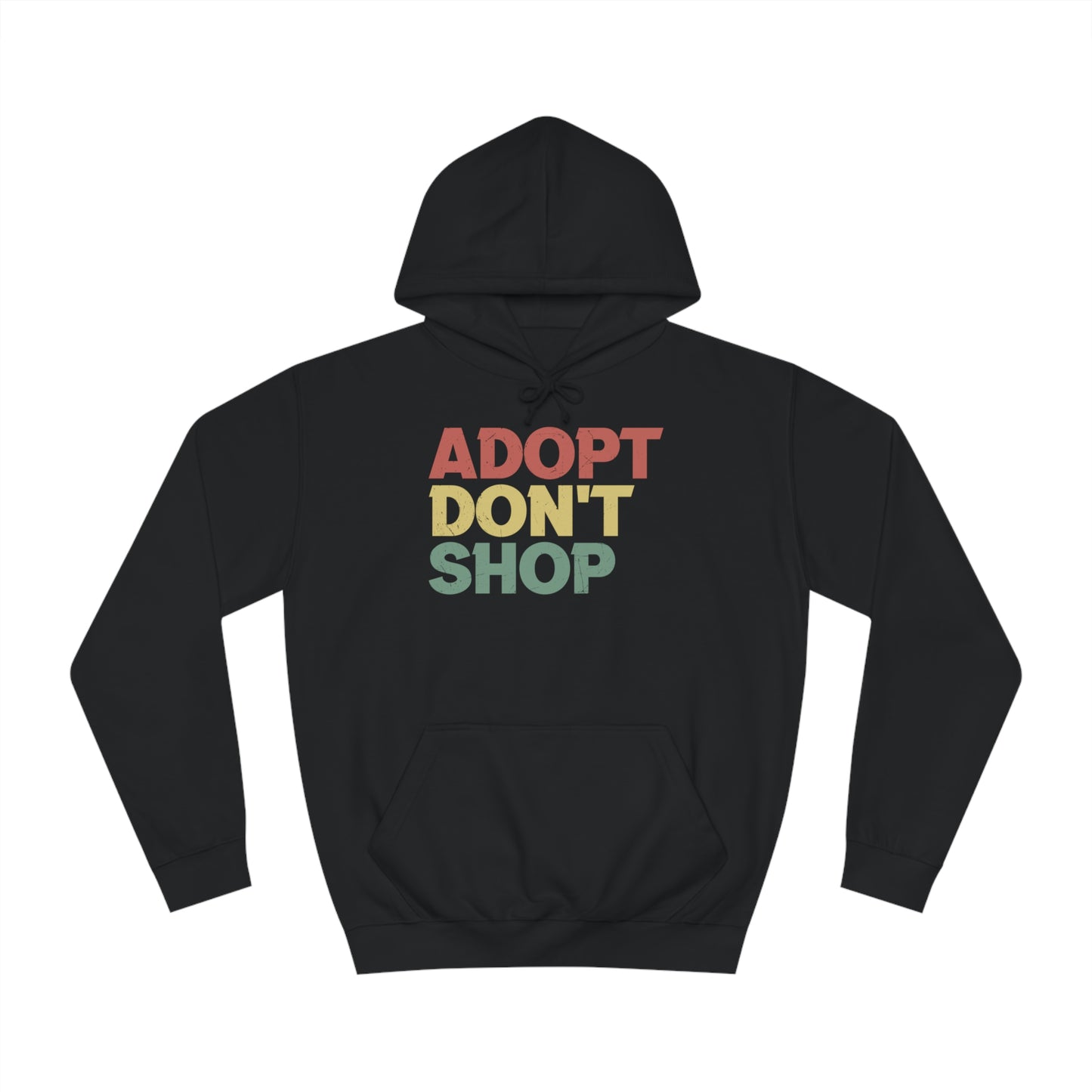 College Hoodie "Adopt don't shop" Farbe: Schwarz| Pawzlove