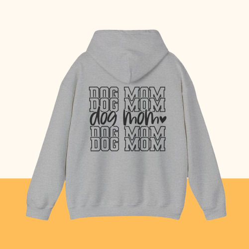 Backprint Heavy Blend™ Hooded Sweatshirt "Dog Mom"