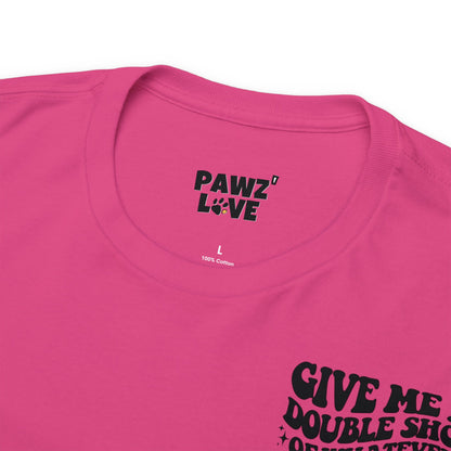 Backprint Baumwolle T-Shirt "Doubleshot" Farbe: Hellgrau| Pawzlove