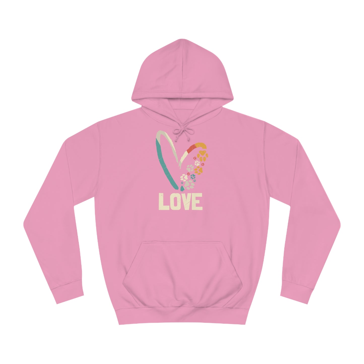 College Hoodie "LOVE" Farbe: Candyfloss Pink| Pawzlove