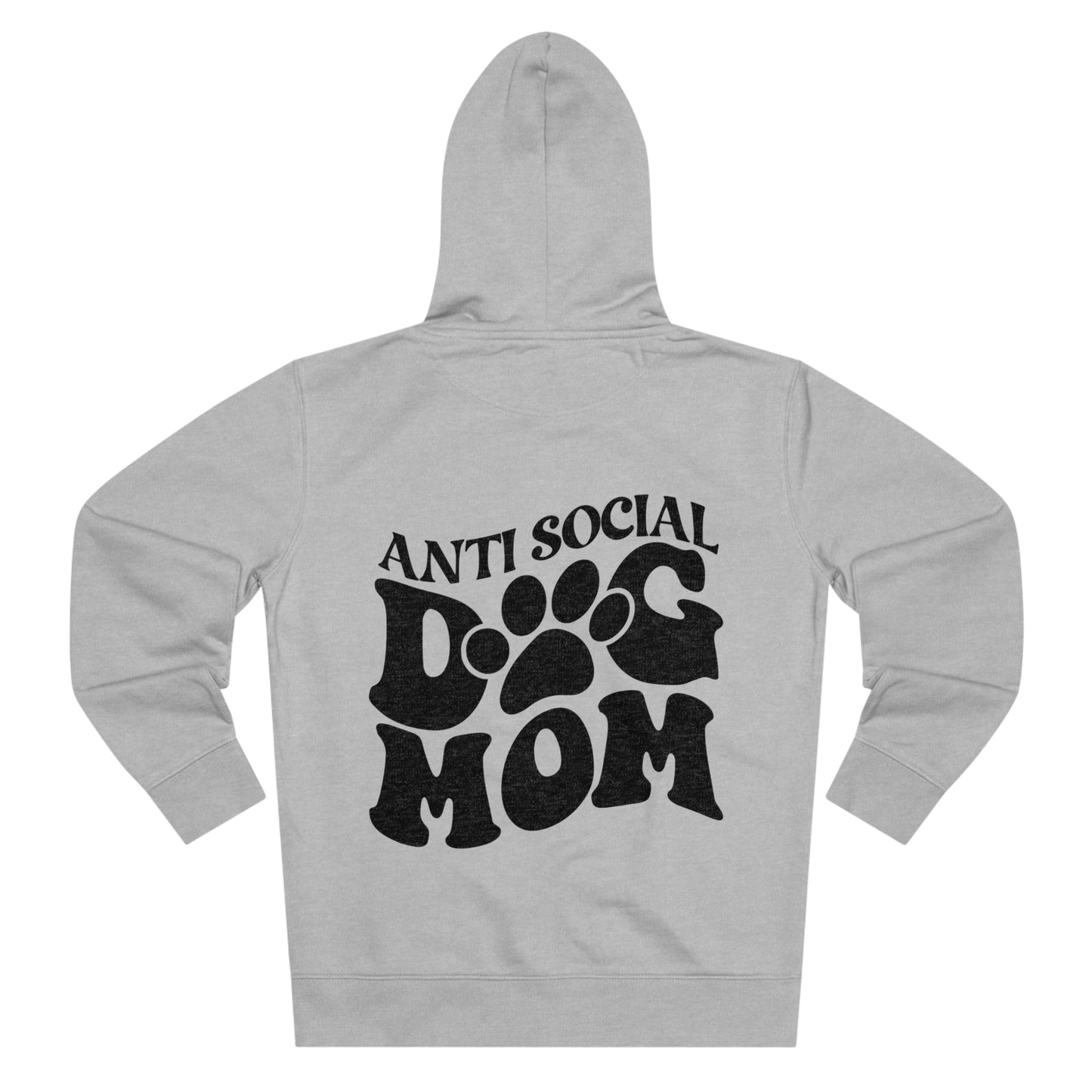 Backprint Zip Hoodie "Anti Social Dog Mom"