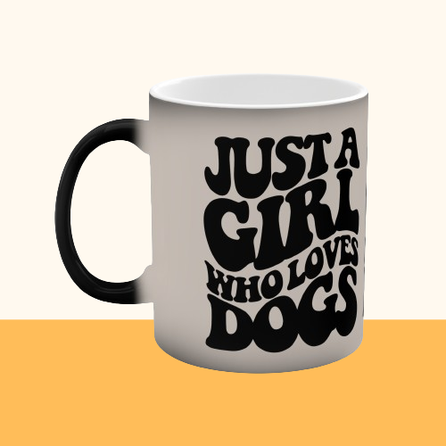 Magische Tasse "Just a Girl who loves Dogs" Volumen: 0.33 Liter| Pawzlove