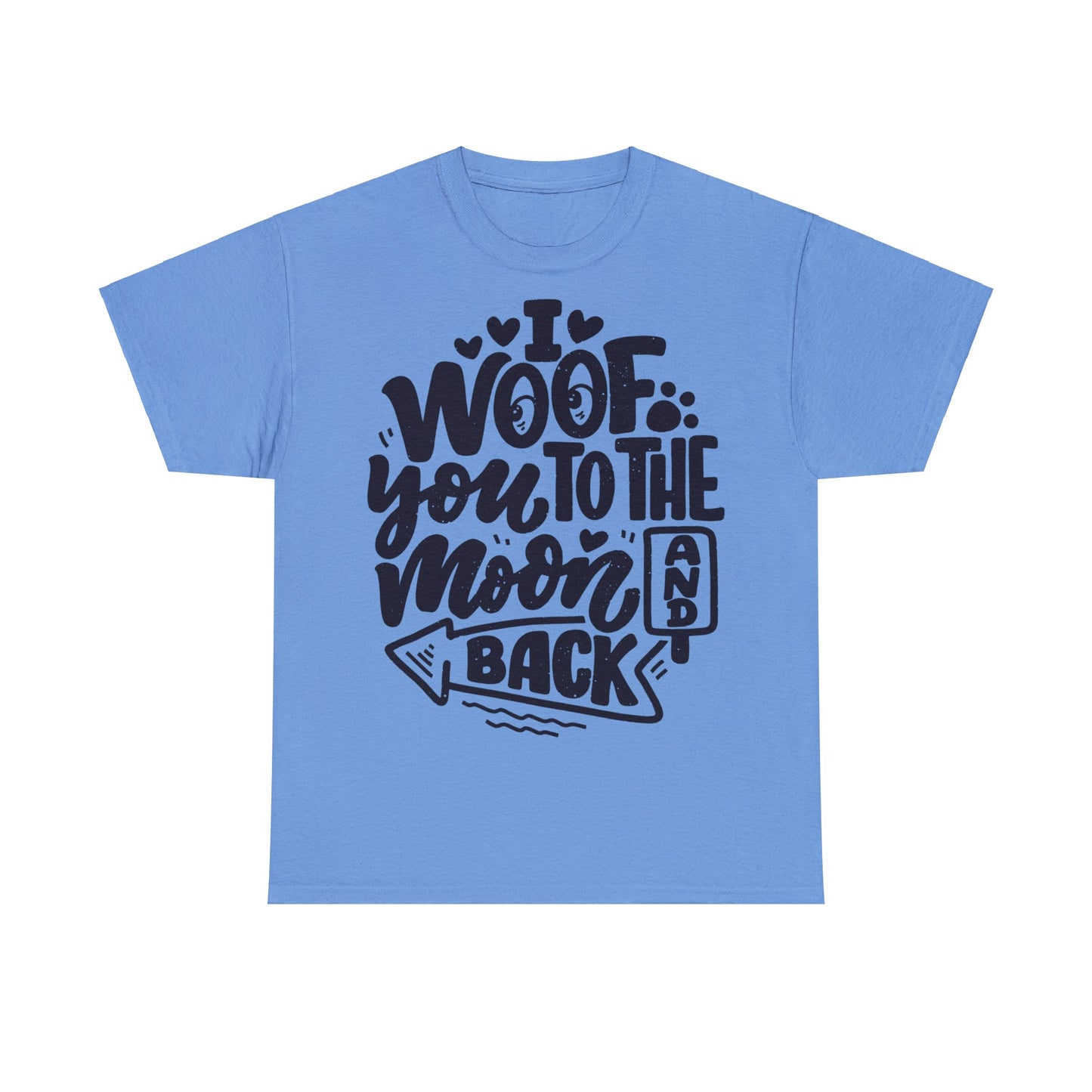 Baumwolle T-Shirt "I WOOF YOU" Farbe: Blau| Pawzlove