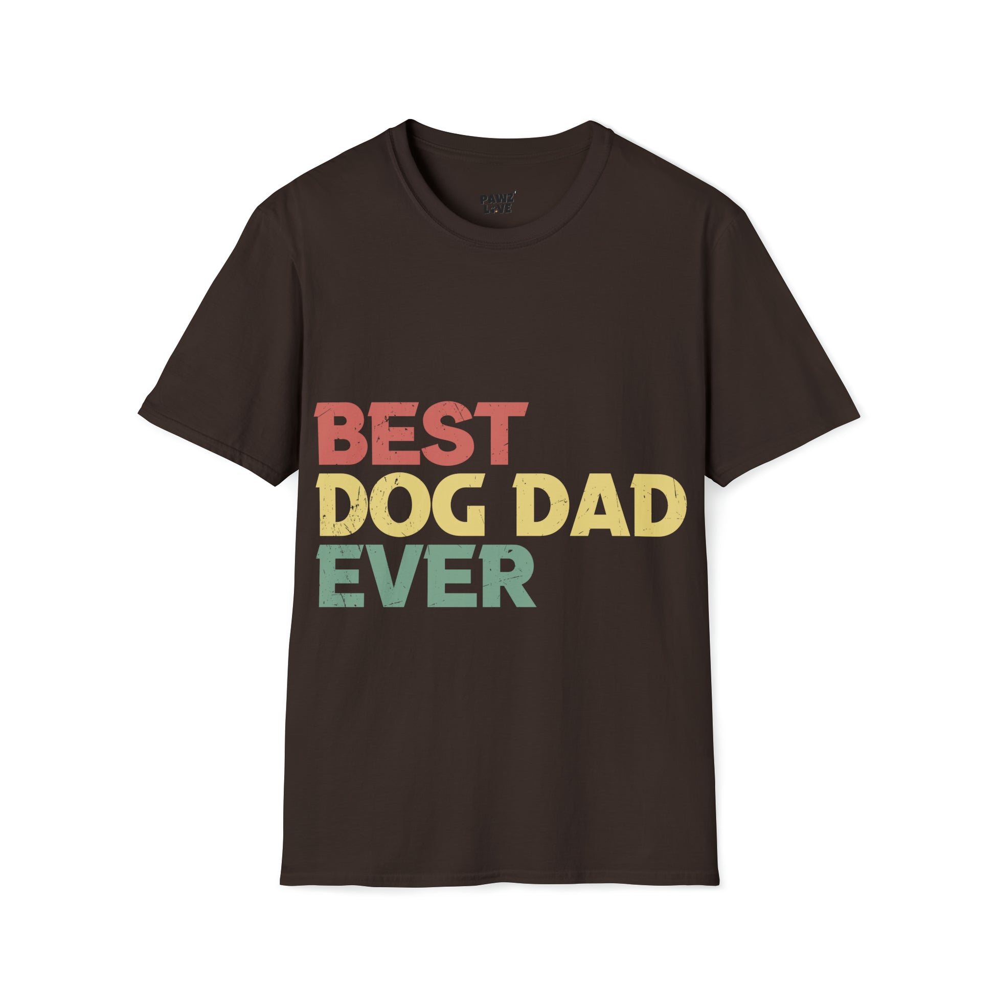 Softstyle T-Shirt "Best Dog Dad ever" Farbe: Schokolade| Pawzlove