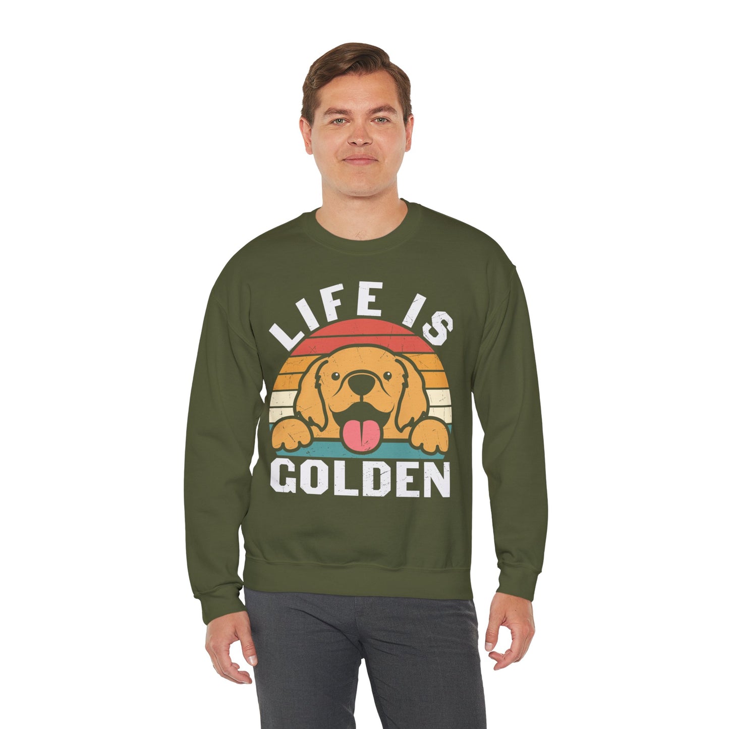 Heavy Blend™ Crewneck Sweatshirt "Life is Golden"