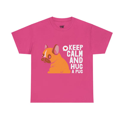 Baumwolle T-Shirt "Keep calm" Farbe: Heliconia| Pawzlove