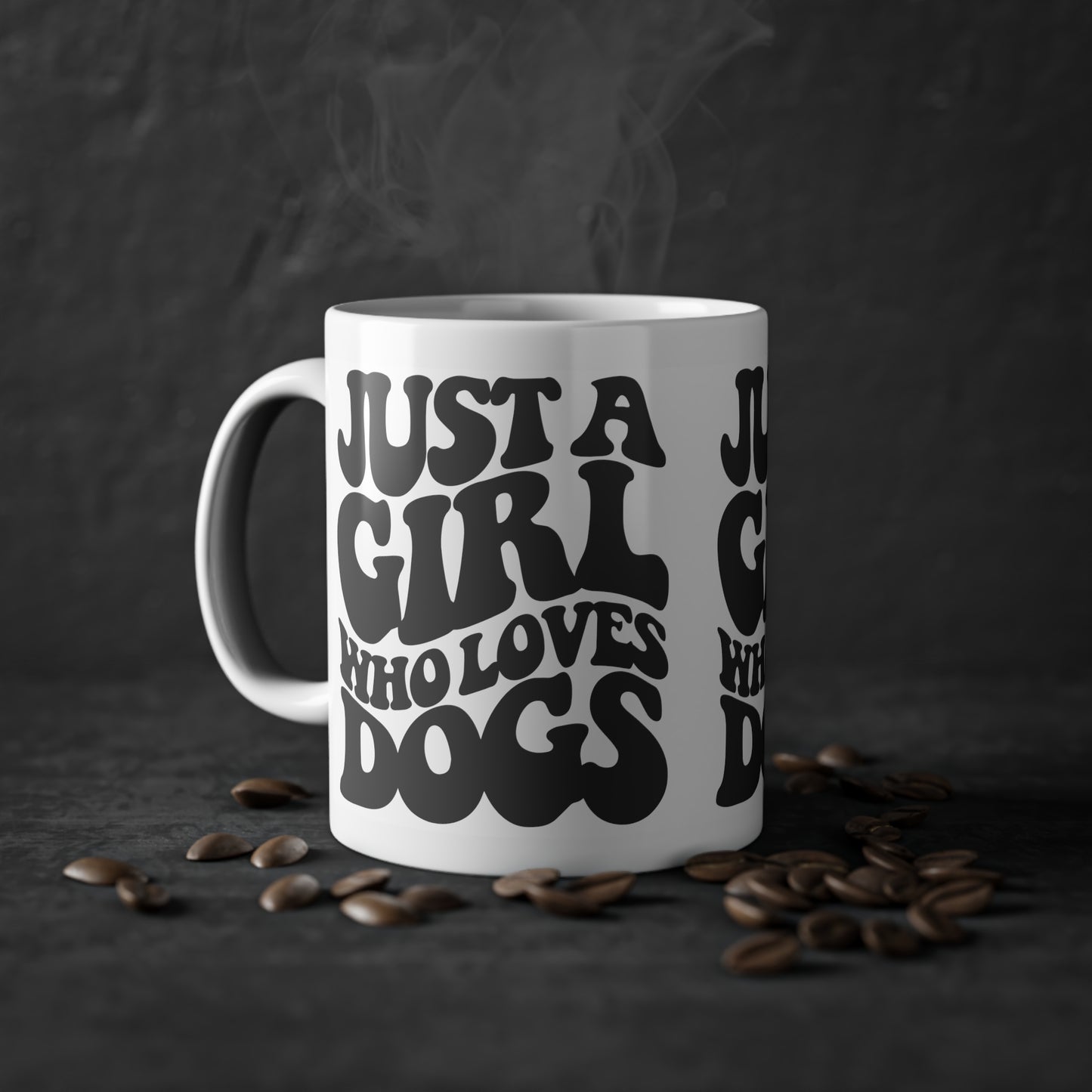 Weiße Tasse "Just a Girl who loves Dogs" Volumen: 0.33 Liter| Pawzlove