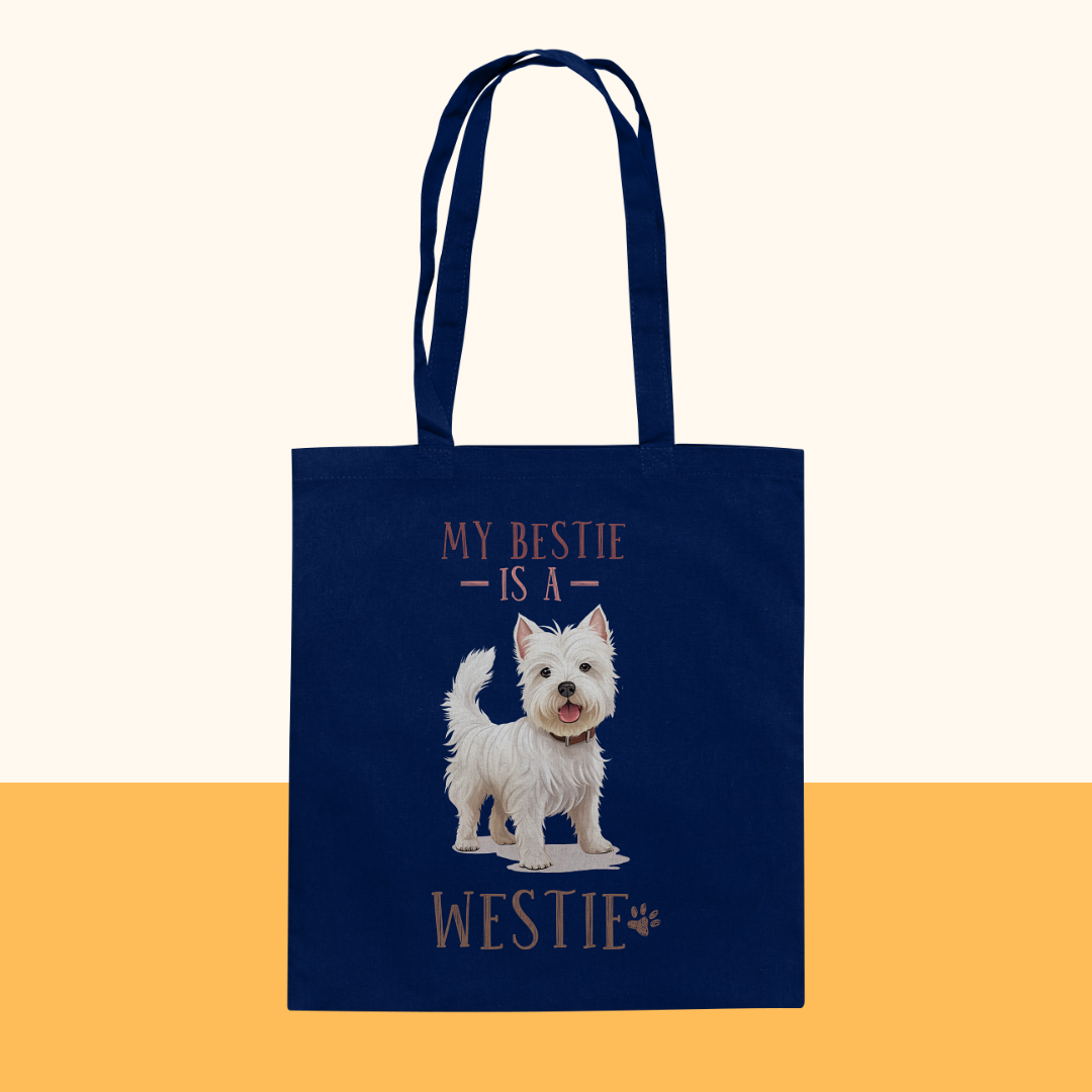 Baumwolltasche "Westie" Farbe: Weiß| Pawzlove