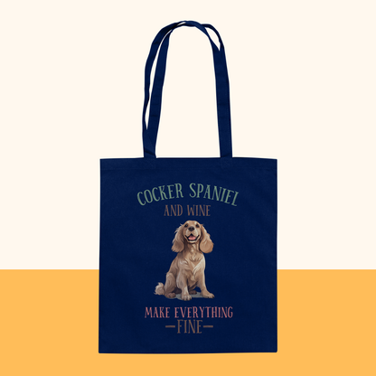 Baumwolltasche "Cocker Spaniel" Farbe: Weiß| Pawzlove