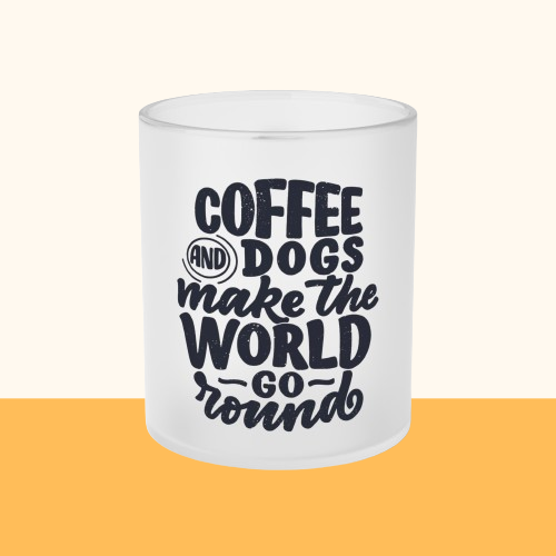 Milchglas "Coffee and Dogs" Volumen: 0.33 Liter| Pawzlove