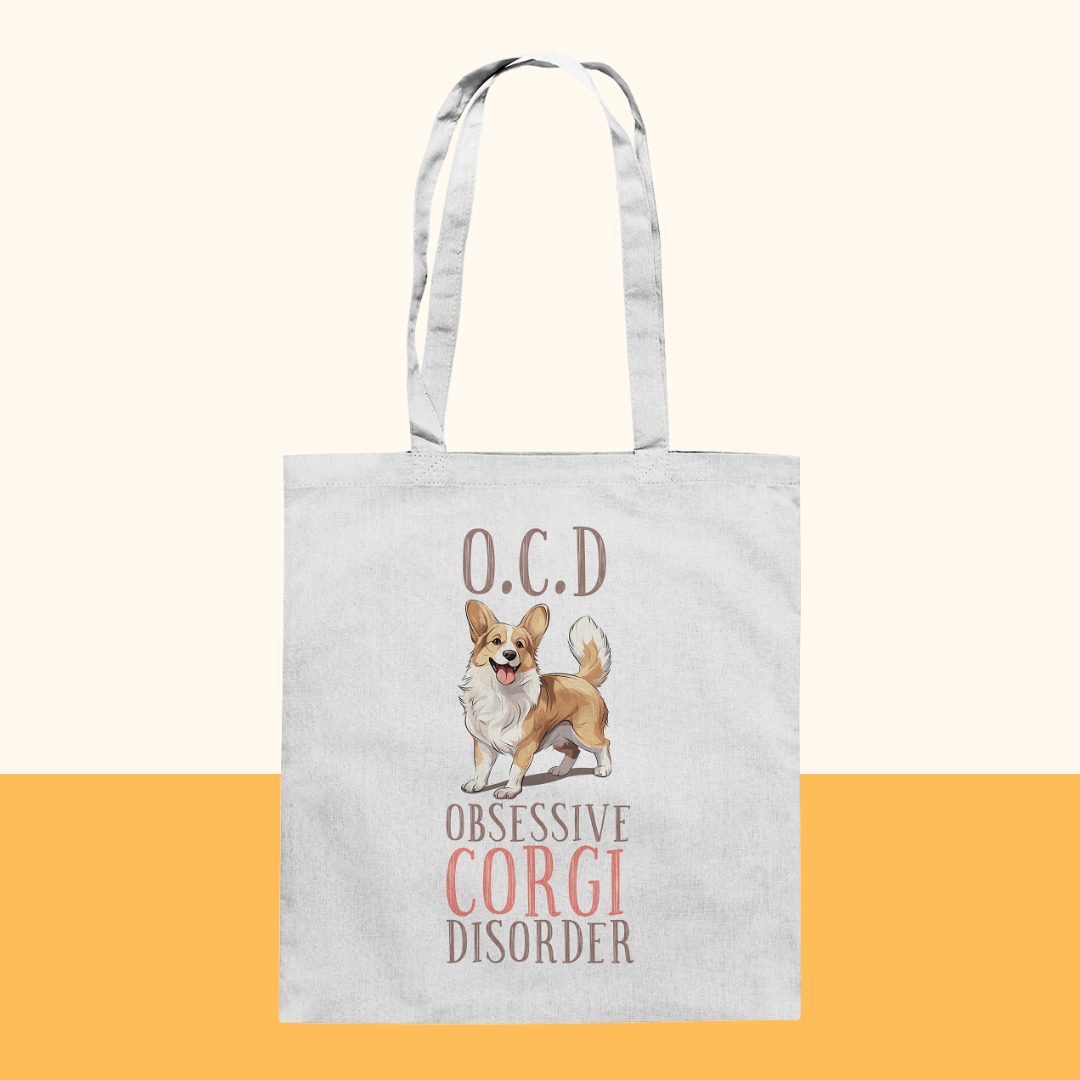 Baumwolltasche "Corgi" Farbe: Weiß| Pawzlove