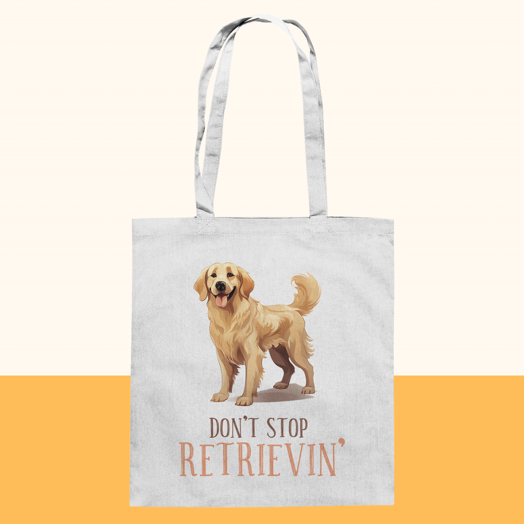 Baumwolltasche "Don't stop Retrievin'" Farbe: Weiß| Pawzlove