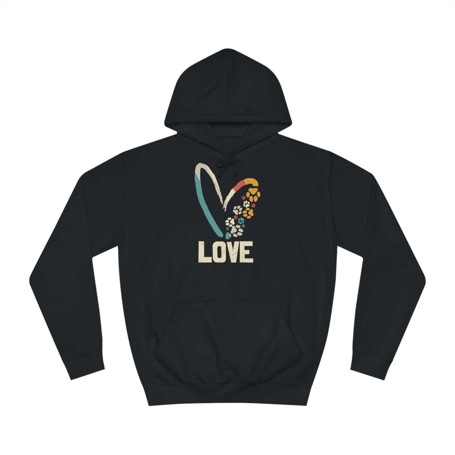 College Hoodie "LOVE" Farbe: Schwarz| Pawzlove