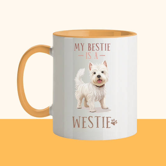 Zweifarbige Tasse "Westie"