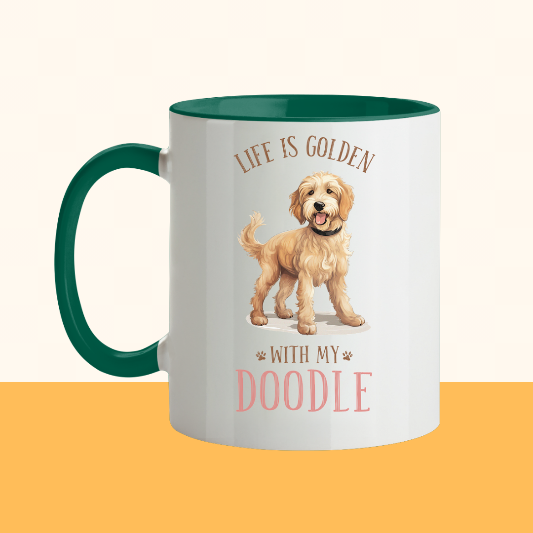 Zweifarbige Tasse "Doodle" Farbe: Altrosa| Pawzlove