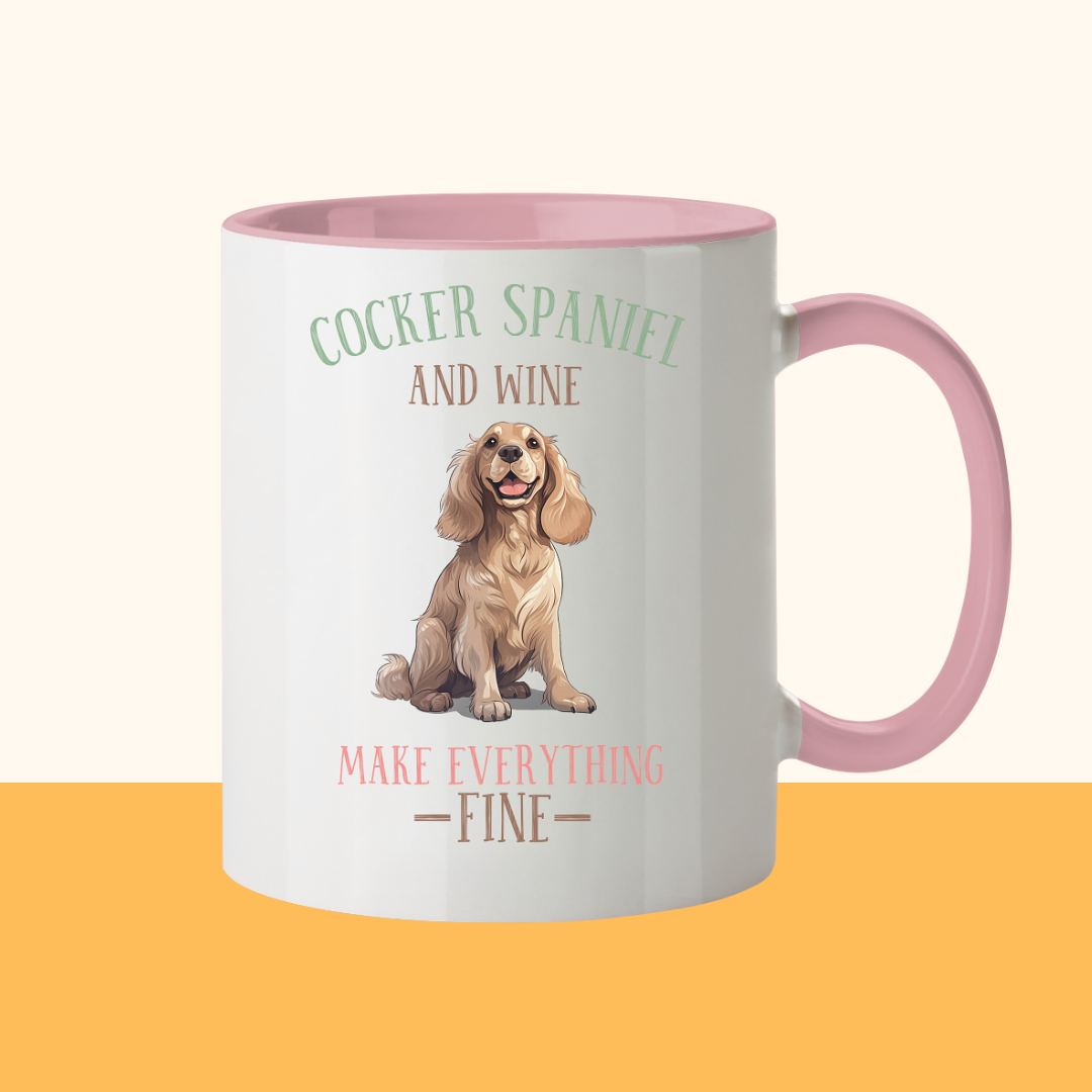 Zweifarbige Tasse "Cocker Spaniel"