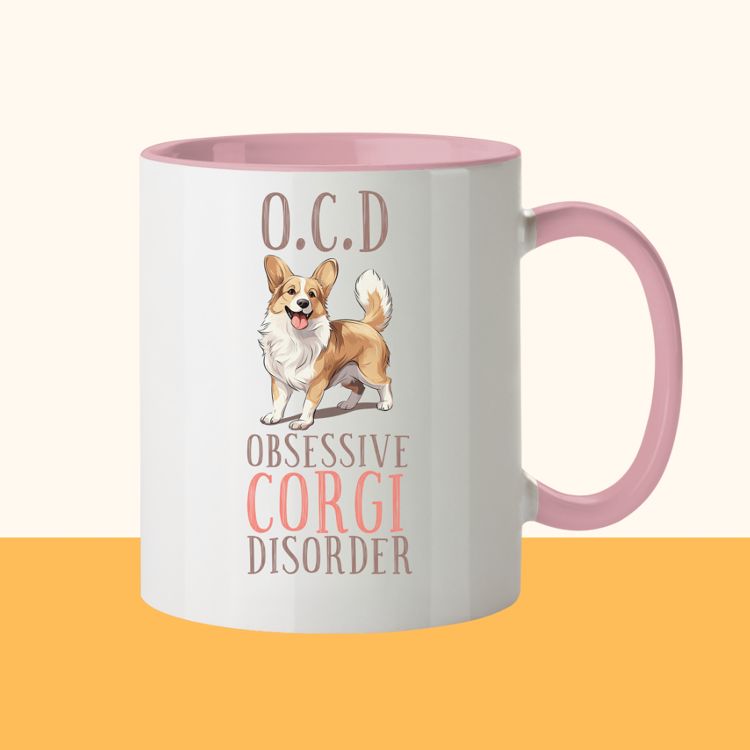 Zweifarbige Tasse "Corgi"