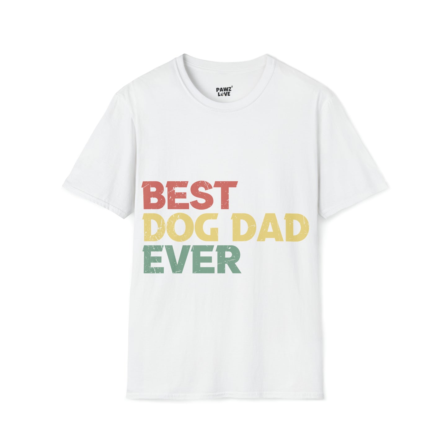 Softstyle T-Shirt "Best Dog Dad ever" Farbe: Weiß| Pawzlove