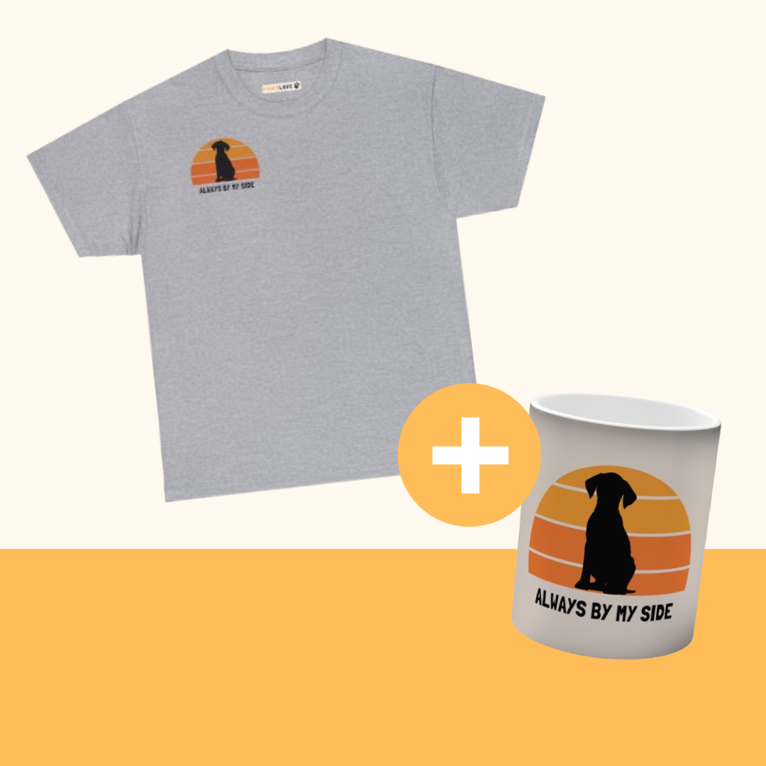 Magisches Bundle "Always" [Sport Grau] Ultra Baumwolle T-Shirt "ALWAYS BY MY SIDE" (Größe): S| Pawzlove