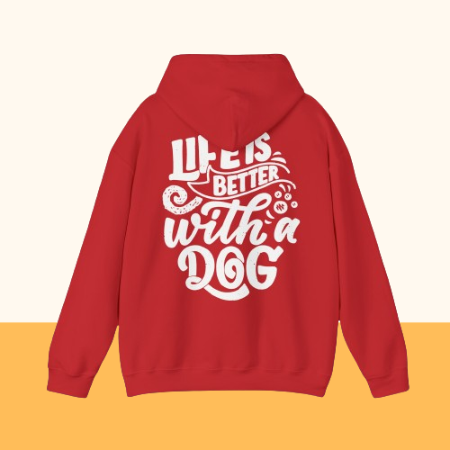 Heavy Blend™ Hooded Sweatshirt "Life is better with a Dog"