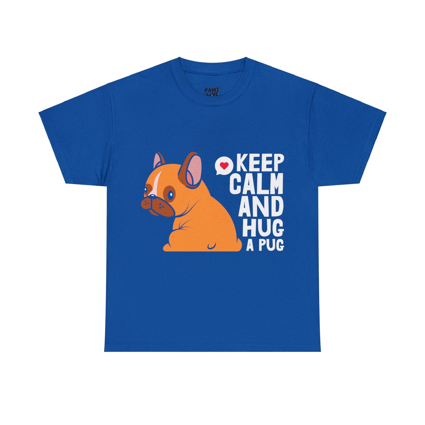 Baumwolle T-Shirt "Keep calm" Farbe: Royal| Pawzlove