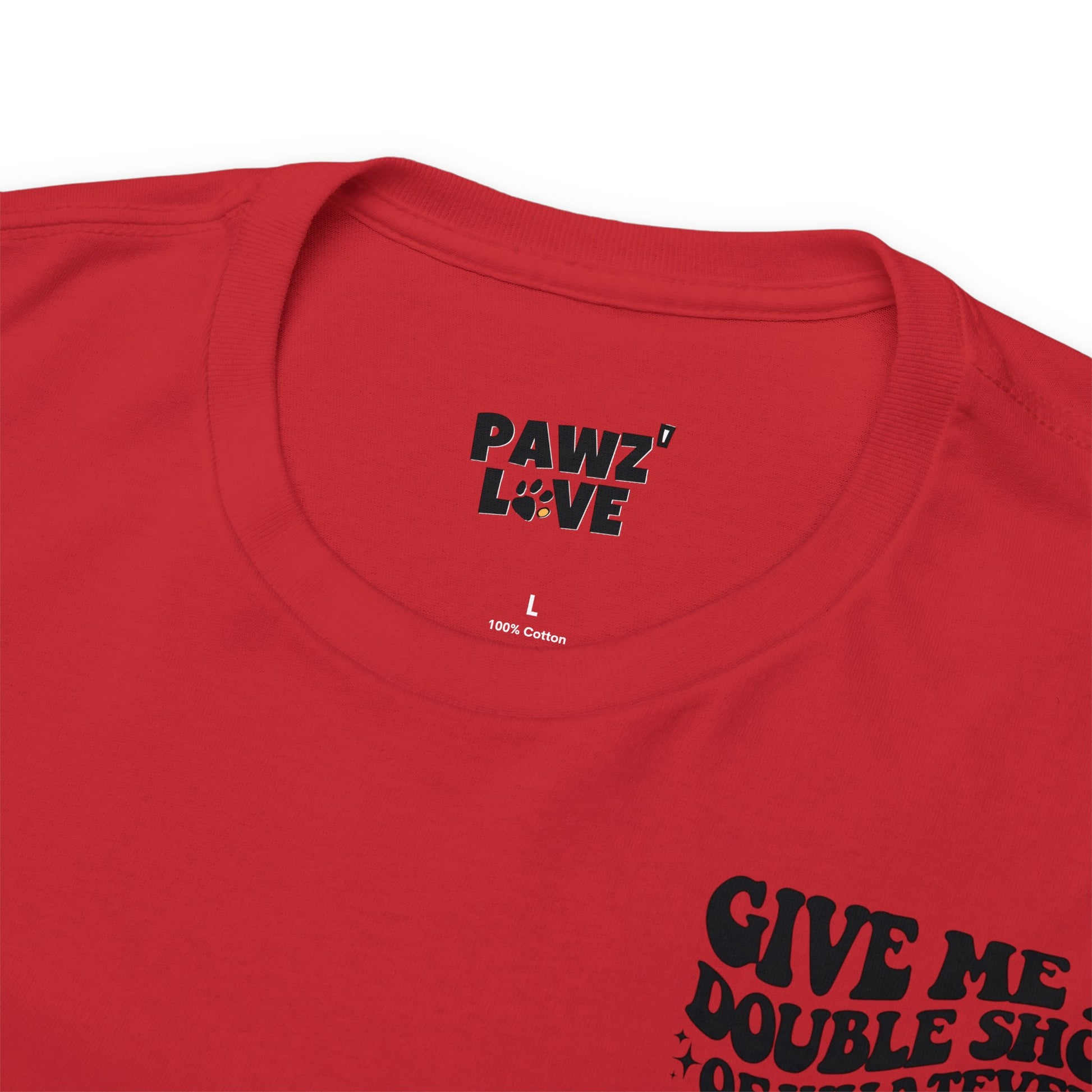 Backprint Baumwolle T-Shirt "Doubleshot" Farbe: Hellgrau| Pawzlove