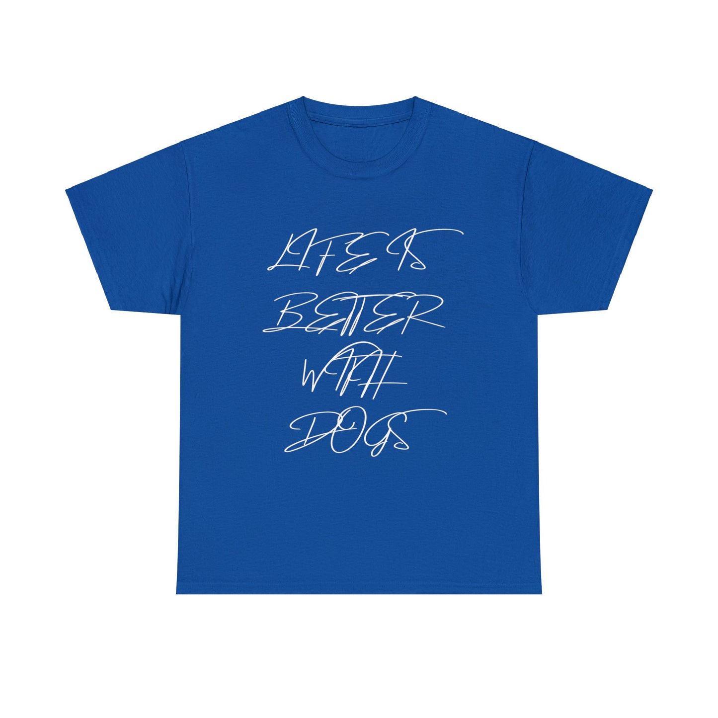 Baumwolle T-Shirt "Life is better with Dogs" Farbe: Dunkelblau| Pawzlove