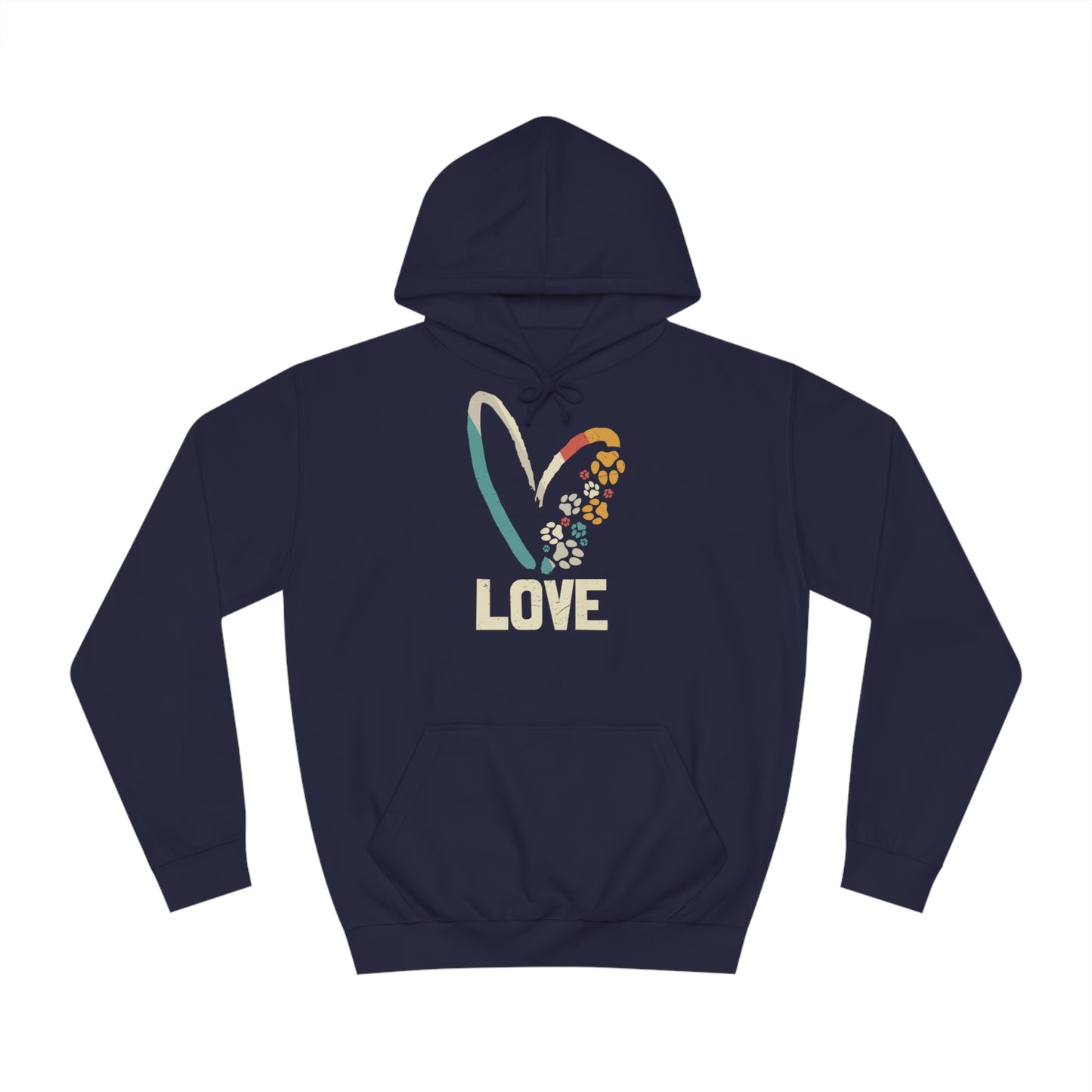 College Hoodie "LOVE" Farbe: Dunkelblau| Pawzlove